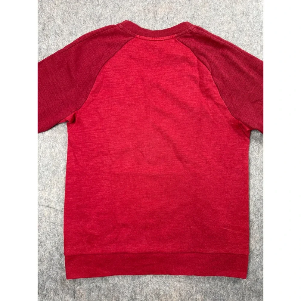 Nike Mens Red Two Tone Raglan Crewneck Sweatshirt Kangaroo Pocket Small